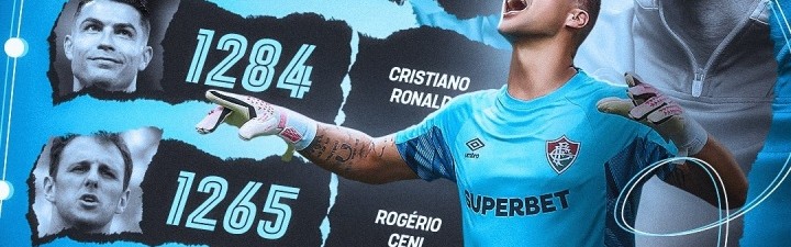 五大联赛-44岁巴西门神法比奥1391次出场刷新世界纪录，40岁C罗尚差107场居次席